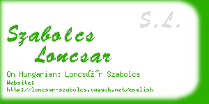 szabolcs loncsar business card